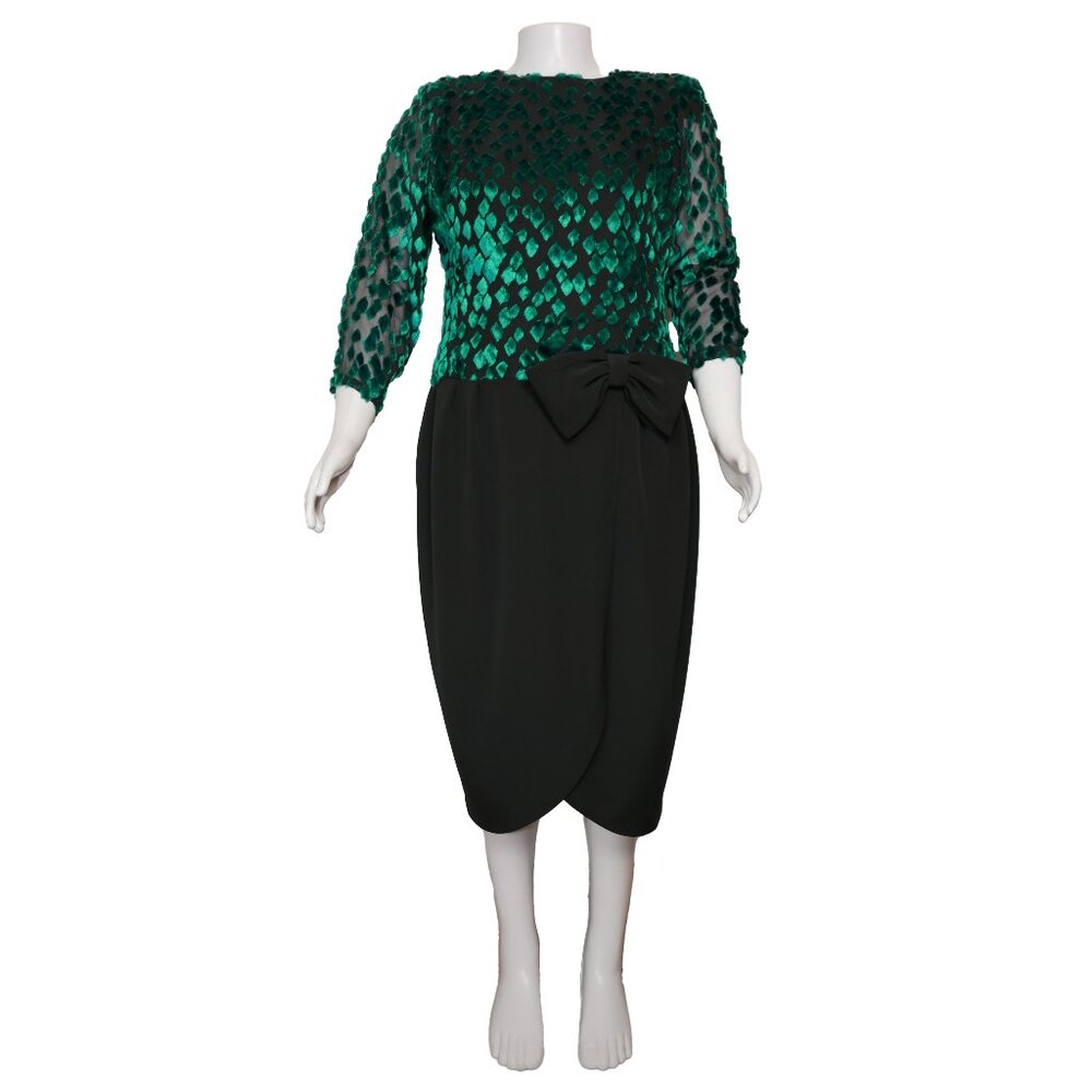 Vintage 1980s Edith Strauss Cocktail Dress, size XL